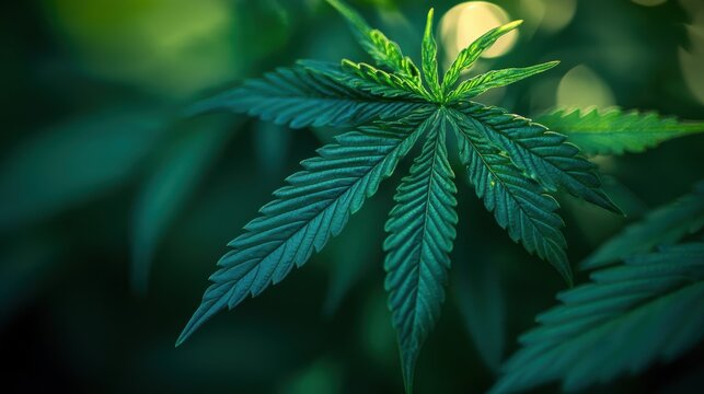 Hemp cannabis leaves and CBD oil, the natural elixir of wellness, transformed into luxurious cosmetic products, promising a radiant glow and calming touch to the skin.
