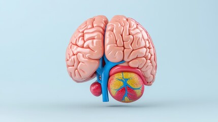 Detailed Anatomical Model of Human Brain with Vascular System