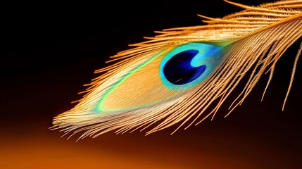 Naklejka premium Majestic Peacock Feather Close up Isolated High Resolution Image