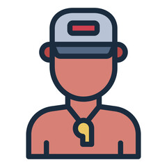 Baywatch filled line icon representing lifeguard duty and safety at water parks