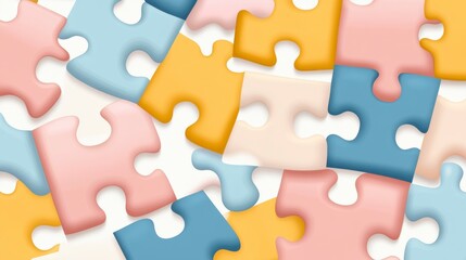 Obraz premium Colorful Jigsaw Puzzle Pieces Background for Creative Designs