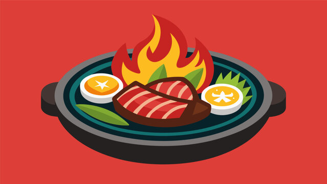 The art of parrillada perfected with the optimal balance of texture tenderness and bold flavors in every bite.. Vector illustration