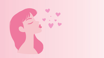 A woman giving a love kiss in the air