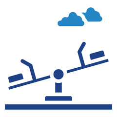 Playground dual tone blue color icon, related to education, kids and baby, kindergarten theme. Use for print, digital concept, UI, UX kit, web and app development.	