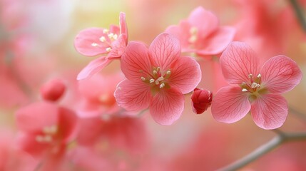 Fototapeta premium Delicate pink flowers, like tiny jewels, adorned the natural organic cosmetics, a testament to the beauty of nature is artistry.