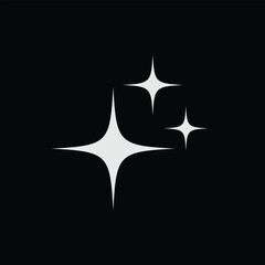 Sparkline Star icon. Glittering star sparkle, Twinkle star icon, glowing sparkle, Shining icon. Sparkles, shining burst. vector.