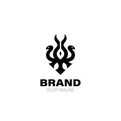 Hydra Logo. Hydra Logo Design. Hydra Logo Brand. Hydra Logo Vector Design Isolated on White Background