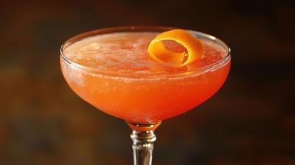 A vibrant Aperol Spritz cocktail, adorned with an orange zest twist, sat elegantly atop a chilled glass, its bubbly hue hinting at the refreshing symphony of flavors to come.