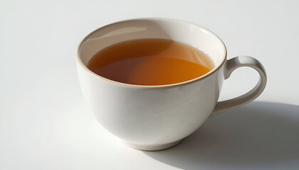 "Hot Tea in White Cup – Relaxing Herbal Drink Photography"