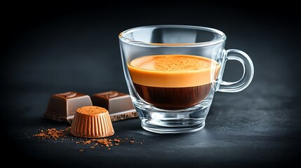 Espresso for Chocolates, Dark Background.
