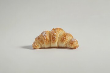 Freshly Baked Croissant on Neutral Background Ideal for Food Photography