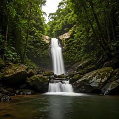 Fototapeta premium Tamarin Falls – A Series of Cascading Waterfalls in Mauritius