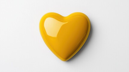 Glossy Yellow Heart-Shaped Capsule with Smooth Texture and Shine