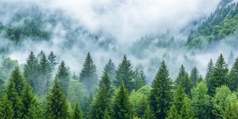 Misty fir forest - ai