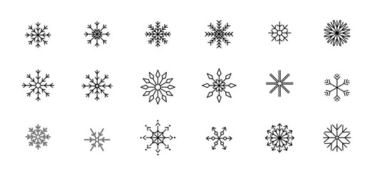 Snowflakes icon set. Snow sign. Snowflakes template. Snowflake winter. Snowflakes icons. Winter icon. Snowflake collection. Vector Illustration. Vector Graphic