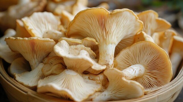 A creamy elixir crafted with chanterelle mushrooms, their earthy aroma mingling with the richness of cream, a symphony of flavor for the discerning palate.