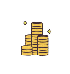 積み上げたお金のイメージのイラスト
