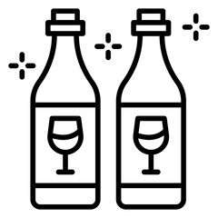 Wine Bottles line icon