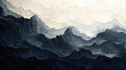Fototapeta premium Abstract mountain range, layered, atmospheric perspective, textured landscape