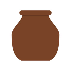 Clay pot. Vector illustration isolated on white background.
