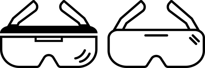 PPE equipment glasses vector icon