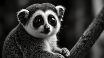 Obraz premium Close-up of a baby lemur