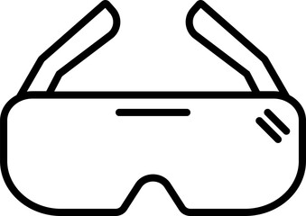 PPE protective equipment line illustration vector icon for safety glasses