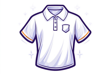 A fresh and clean white polo shirt with a logo, perfect for casual wear.