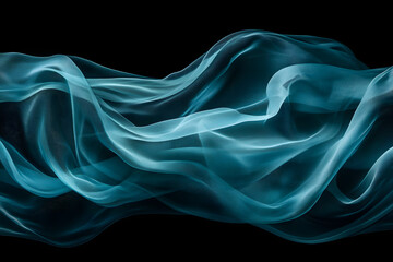 Obraz premium Teal Silk Flows Gracefully, Abstract Design