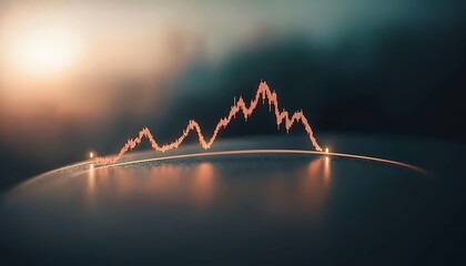 Global Market Growth Sunset Graph.