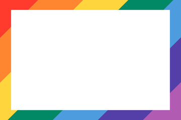 Obraz premium Rainbow frame png LGBTQ pride month on transparent background