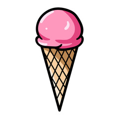 Ice cream cone icon png, transparent background