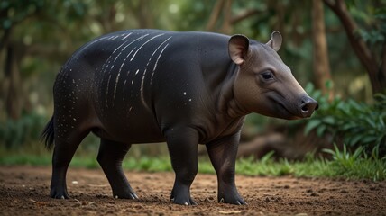 Naklejka premium Dark-colored mammal in forest