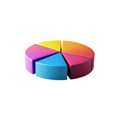 Obraz premium Colorful pie chart segments create vibrant visual representation of data