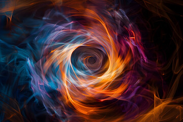 Vibrant Illustration of a Dynamic Vortex Formation Interpreted by Chaos Theory