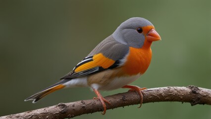 Obraz premium Colorful finch perched on a branch