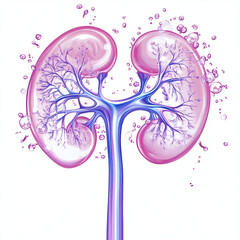 illustration vector of human kidney anatomy isolated white background
