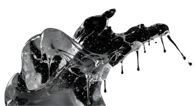 Black liquid splash