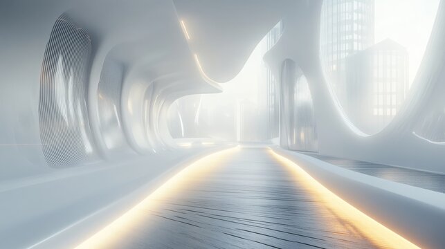 dynamic light pathways through urban grid, abstract city connections, flowing energy streams, modern architectural elements, ambient occlusion, sci-fi aesthetic, volumetric fog effects, professional