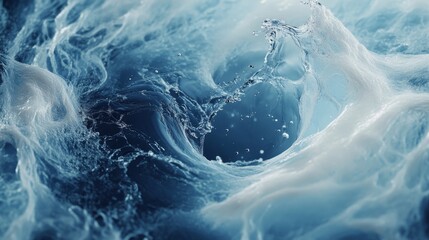 turbulent milk flow visualization, swirling cream streams, floating liquid particles, fluid dynamics art, detailed splash formation, professional dairy photography, smooth liquid texture, gradient