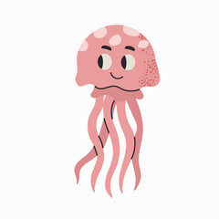Little Funny Jelly Fish icon clipart avatar logotype isolated illustration
