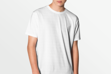 T-shirt mockup png transparent, men's apparel in casual style