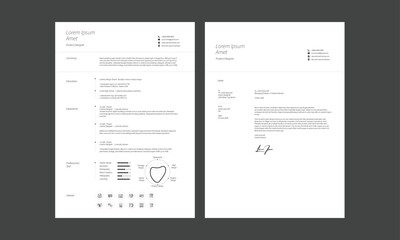 Minimalist Resume Layout, Resume and Cover Letter, 