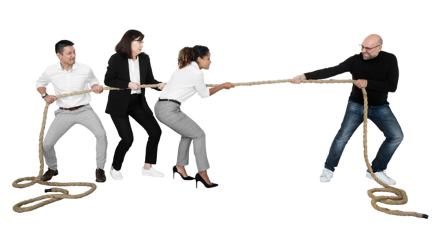 Png Business team in tug of war, transparent background - Powered by Adobe