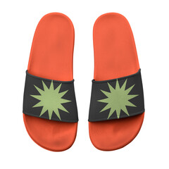 Orange flip-flop png sticker, fashion transparent background