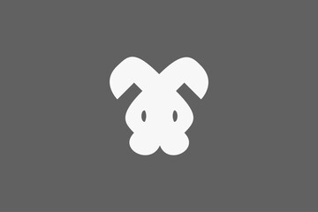Simple cute rabbit head logo