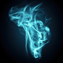 A delicate swirl of white smoke gracefully dances in the air against a deep black background, creating an ethereal and mysterious atmosphere that captivates the viewer's attention.