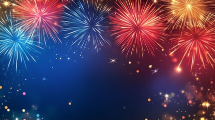 Vibrant festive fireworks display in night sky celebration