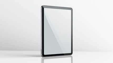 Modern digital tablet on minimalistic white background for technology concepts and marketing design