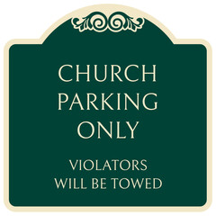 Church parking sign